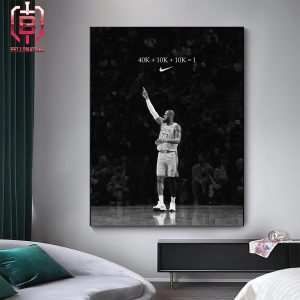 King James Has Rewritten The Equation For Greatness 40k Points 10k Assists 10k Rebounds Home Decor Poster Canvas