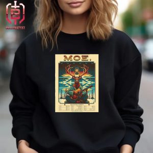 Latest Poster For Moe The Band Featuring A Heady Elk Rocking Al’s Acoustic Guitar Unisex T-Shirt