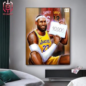 Lebron James Reaches 40k Career Points All Time Scoring Leader Home Decor Poster Canvas