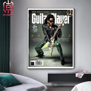 Lenny Kravitz On The Guitar Player Cover April 2024 Home Decor Poster Canvas