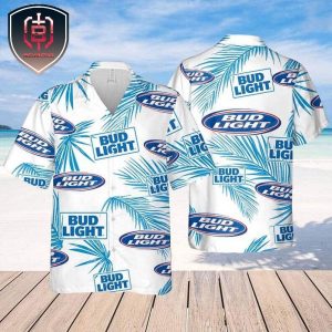 Limited Bud Light For Men And Women Tropical Summer Hawaiian Shirt Palm Leaves Pattern Beer Lovers Gift