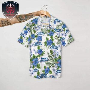 Limited Bud Light For Men And Women Tropical Summer Hawaiian Shirt Tropical Flowers Beer Lovers
