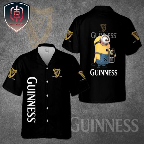 Limited Funny Minion Loves Guinness For Men And Women Tropical Summer Hawaiian Shirt Gift For Beer Drinkers