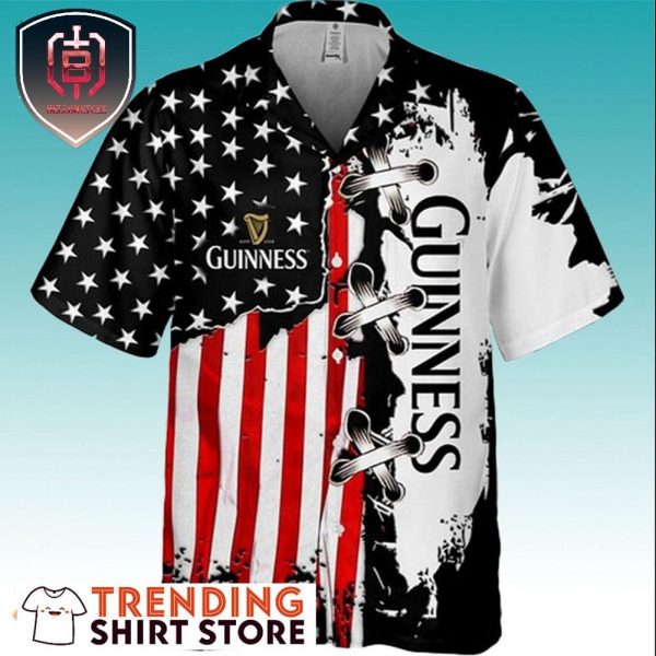 Limited Guinness For Men And Women Tropical Summer Hawaiian Shirt Cool American Flag Beer