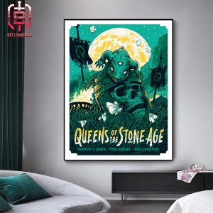 Limited Merchandise Poster Art Queen Of The Stone Age At TBS Arena Wellington On March 1st 2024 Home Decor Poster Canvas