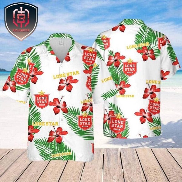 Lone Star Beer Hibiscus Flower Pattern For Men And Women Tropical Summer Hawaiian Shirt