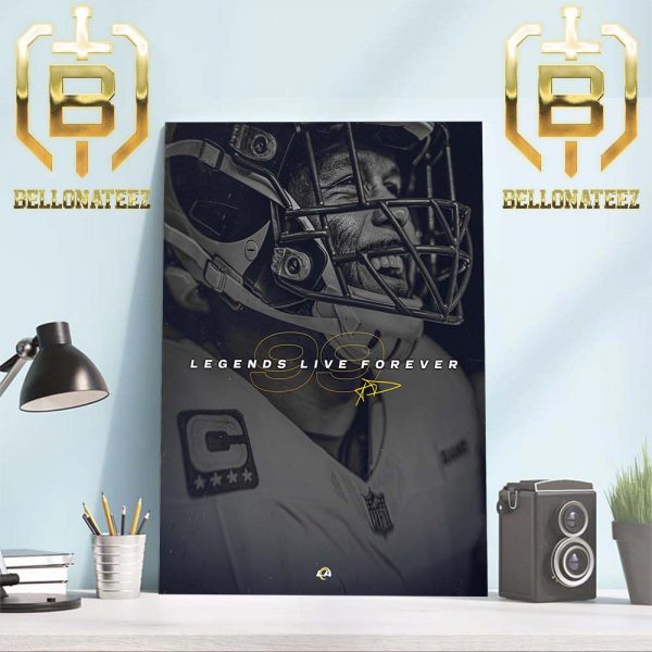Los Angeles Rams Aaron Donald 99 Legends Live Forever Signature Home Decor Poster Canvas