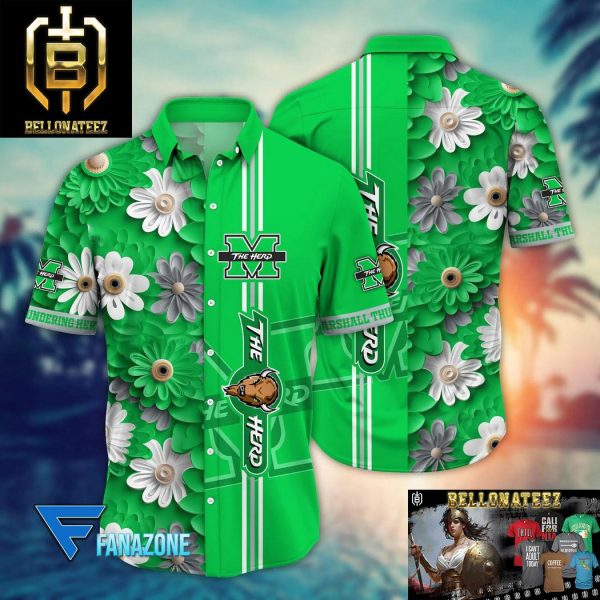 Marshall Thundering Herd NCAA Flower Aloha Hawaiian Shirt For Men And Women