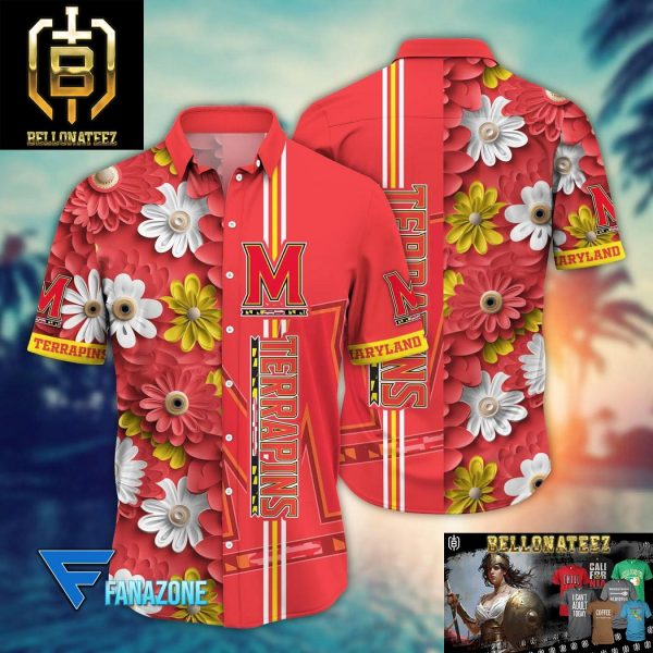 Maryland Terrapins NCAA Flower Aloha Hawaiian Shirt For Men And Women