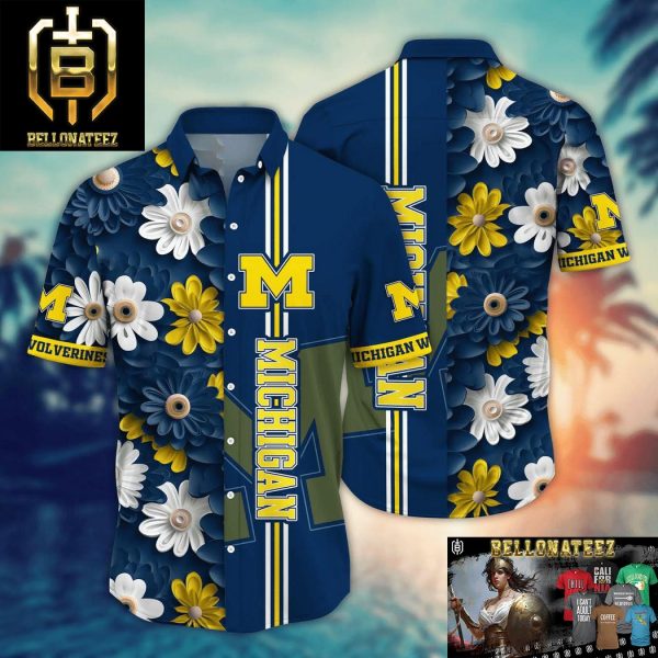 Michigan Wolverines NCAA Flower Aloha Hawaiian Shirt For Men And Women