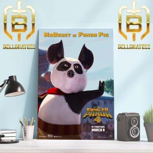 Mr Beast Is Panda Pig in Kung Fu Panda 4 2024 Home Decor Poster Canvas