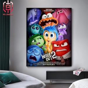 New Official Poster For Inside Out 2 In Theaters June 14 Home Decor Poster Canvas