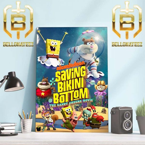 Nickelodeon Saving Bikini Bottom The Sandy Cheeks Movie Official Poster Home Decor Poster Canvas