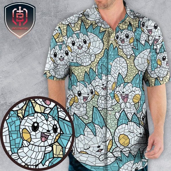 Pachirisu Stained Glass Pokemon New Design 2023 For Men And Women Tropical Summer Hawaiian Shirt