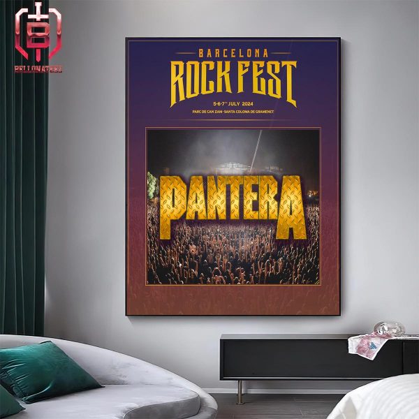 Pantera Come To Barcelona For The First Time In Over 22 years At Barcelona Rock Fest On 6th July 2024 Home Decor Poster Canvas