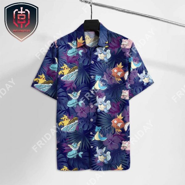 Pokemon Hawaiian Surfing Pikachu Magikarp Aloha Style For Summer Vacations Hawaiian Shirt