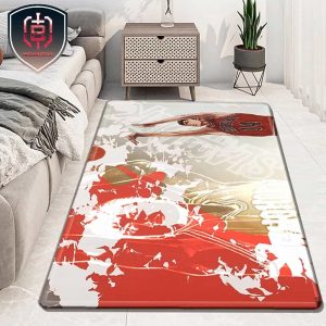 Red And White Mitsui Hisashi 3 Points Shoot Slam Dunk Washable Living Room Kitchen Carpet Rug