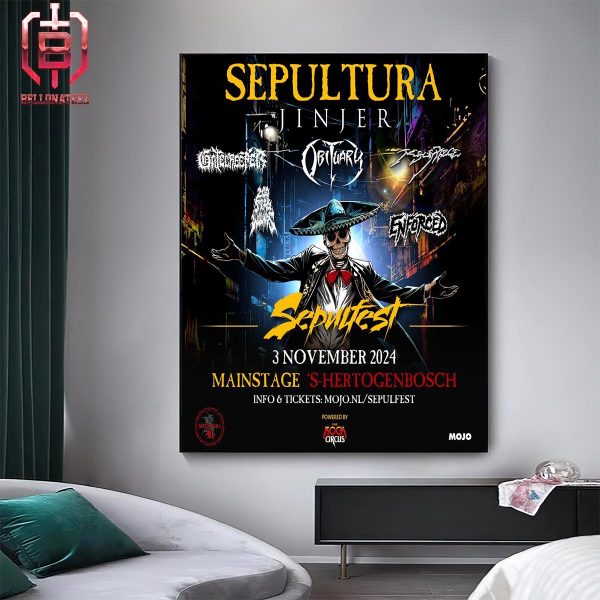Sepultura Spulfest Powered By Rock Circus Mainstage S-Hertongenbosch On 3 November 2024 Home Decor Poster Canvas