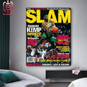 Shawn Kemp Superfly On Slam Cover Number 2 House Of Style Home Decor Poster Canvas