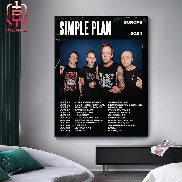 Simple Plan Come Back This Summer With Europe And UK Tour 2024 From June 22th Home Decor Poster Canvas