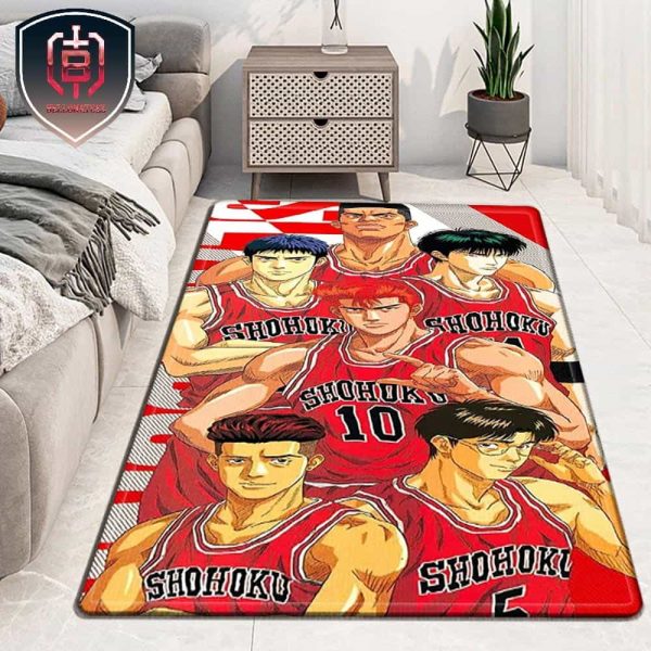 Slam Dunk Six Main Players Of Shohoku High Team Washable Living Room Kitchen Carpet Rug