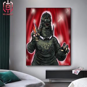 Special Moment Godzilla Receive Oscar The Academy Award Best Visual Effect Home Decor Poster Canvas