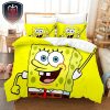 Yellow Duvet Cover SpongeBob Emotions Face And Pillowcase Bedroom Decor For Better Sleep Bedding Set