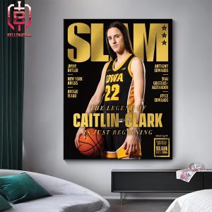 The Biggest Name In College Basketball Caitlin Clark Iowa Hawkeye’s Star Covers SLAM 249 Gold Metal Home Decor Poster Canvas