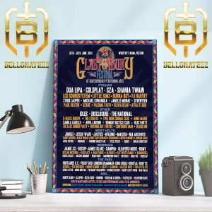 The First Glastonbury Festival 2024 Line-Up Poster Home Decor Poster Canvas