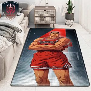 The King Kong In Slam Dunk Akagi Takenori Number 4 Of Shohoku High School Basketball Team Washable Living Room Kitchen Carpet Rug