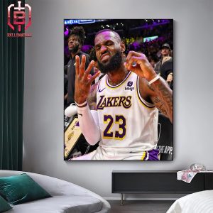 The King Lebron James Now Are The Scoring King With 40000 Points In NBA History Home Decor Poster Canvas