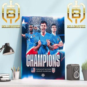 USMNT Back-To-Back-To-Back Concacaf Nations League Champions Art Decor Poster Canvas