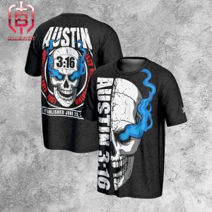 WWE Black Stone Cold Steve Austin 3 16 Skull All Over Print Shirt