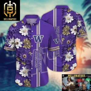 Washington Huskies NCAA Flower Aloha Hawaiian Shirt For Men And Women