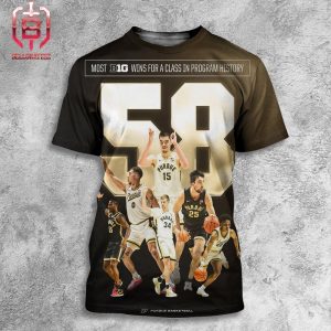 With 58 Games Win Most Wins In Big 10 Men’s Basketball By A Purdue Boilermakers Senior Class All Over Print Shirt