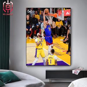Aaron Gordon Destroy Lakers Paint With Many Dunks In Game 3 NBA Playoffs 2023-2024 Home Decor Poster Canvas