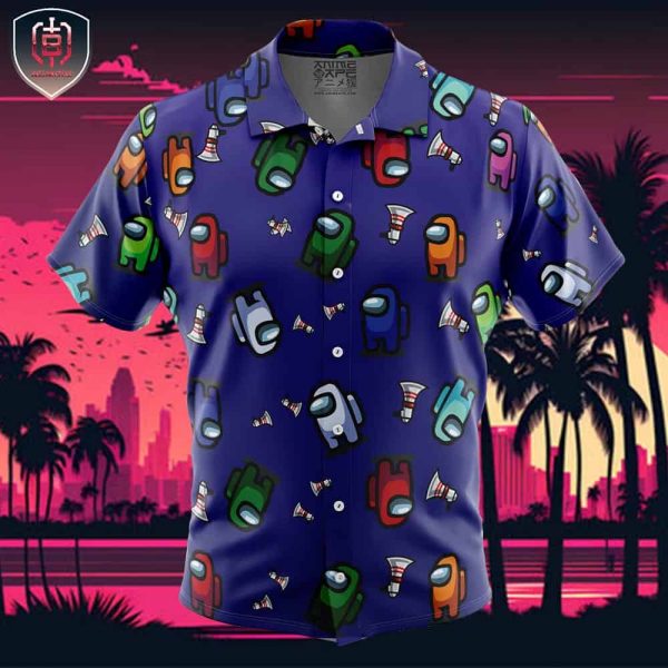 Among Us Pattern Beach Wear Aloha Style For Men And Women Button Up Hawaiian Shirt