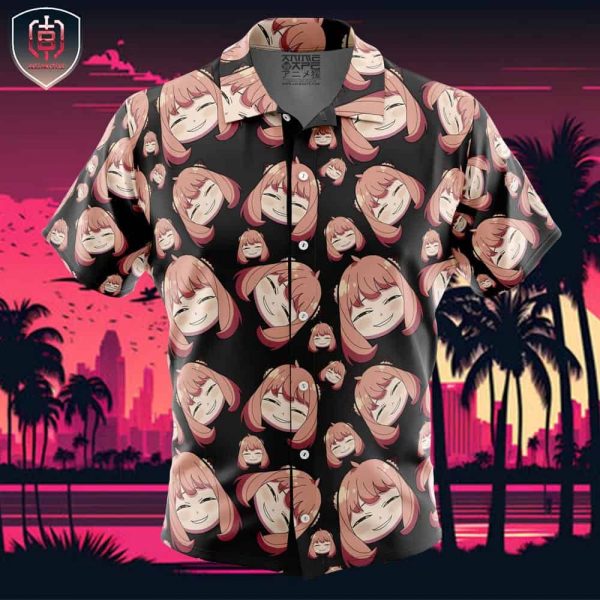 Anya Forger Spy x Family Beach Wear Aloha Style For Men And Women Button Up Hawaiian Shirt