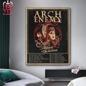 Arch Enemy Deceivers Asia Tour 2024 Date List Kick Off On April 24th 2024 Home Decor Poster Canvas