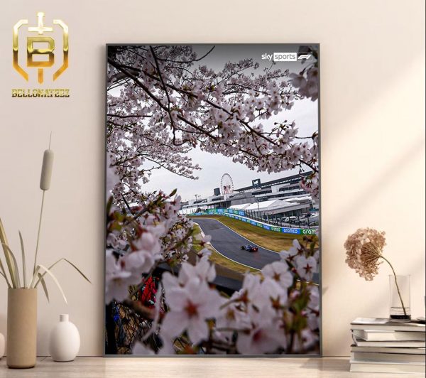 Beautiful View Of F1 Racecourse Suzuka Japanese GP Sakura Bloom Home Decor Poster Canvas