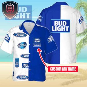 Bud Light Best Gift For Family Summer Vacation Name Printed Hawaiian Shirt