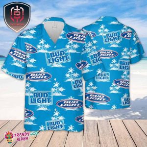Bud Light Hawaiian Coconut Island Pattern Hawaiian Beer Lover Shirt Classic Flowers Beer Aloha Shirt