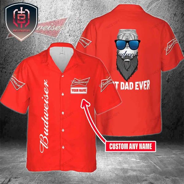 Budweiser For Men And Women Best Dad Ever Hawaiian Shirt