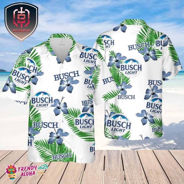 Busch Light Hawaiian Hibiscus Flower PatternTropical Beach Shirt Hawaiian Flower Shirt Hawaiian Beer Shirt