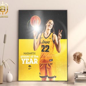 Caitlin Clark 22 Is The 2024 Naismith Trophy Winner Iowa Hawkeyes WBB Home Decor Poster Canvas