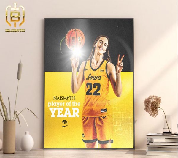 Caitlin Clark 22 Is The 2024 Naismith Trophy Winner Iowa Hawkeyes WBB Home Decor Poster Canvas