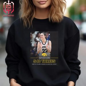 Caitlin Clark With 540 Threes Is The Most 3-Pt FG Made In Women’s Divison 1 Basketball History Unisex T-Shirt