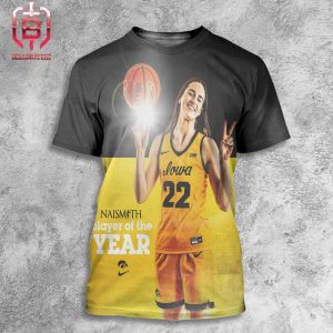 Caitlin Clark 22 Iowa Hawkeyes Is The 2024 Naismith Trophy Back To Back Winner All Over Print Shirt