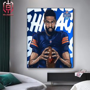 Caleb Williams Join The Windy City With Pick 1 Round 1 NFL Draft 2024 By Chicago Bears Home Decor Poster Canvas