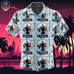 Castle in the Sky Studio Ghibli Beach Wear Aloha Style For Men And Women Button Up Hawaiian Shirt